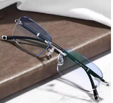 New Cut Edge Presbyopic Glasses Frameless HD Anti Blue Presbyopic Glasses Men's Anti Fatigue Presbyopia Clear Glasses 0